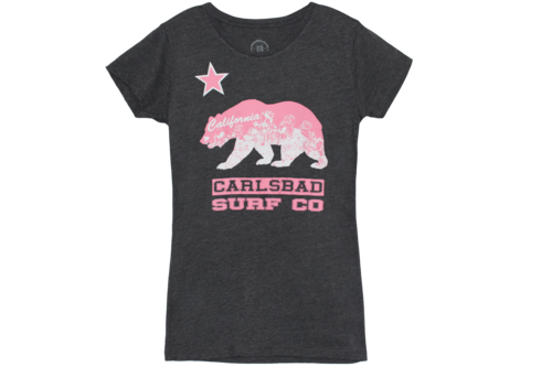 Carlsbad Surf Company "Cali Bear" Tee- Charcoal Heather