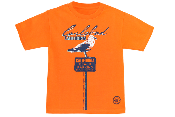Carlsbad Surf Company "Seagull Parking" Kid's Tee - Orange
