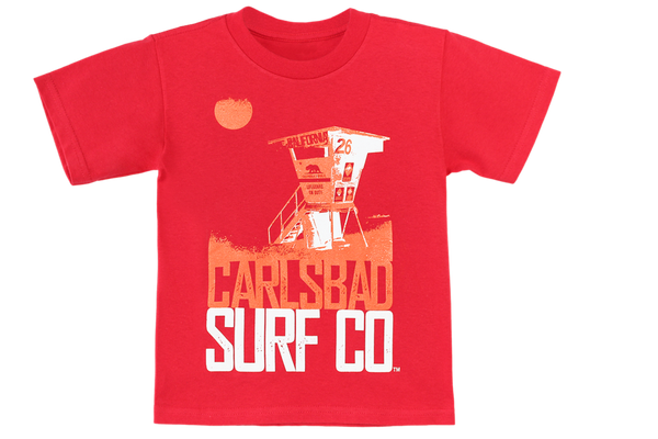 Carlsbad Surf Company "Tower 26" Kid's Tee - Red