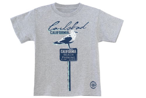 Carlsbad Surf Company "Seagull Parking" Kid's Tee - Heather Grey Grey