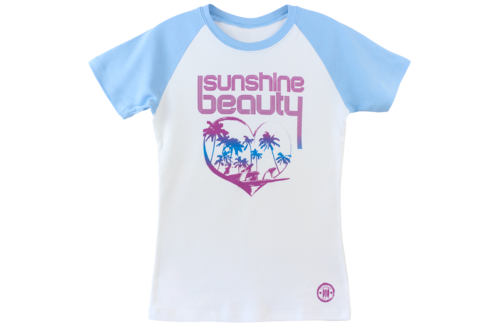 Sunshine Beauty Baseball Tee - White/Blue